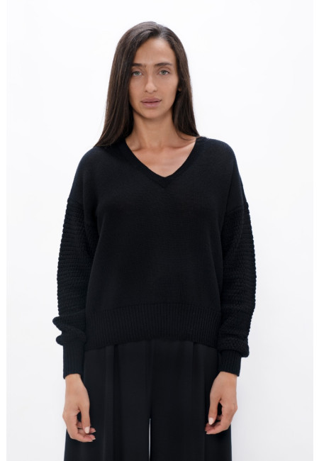 Nagano  - V-Neck Sweater - Licorice