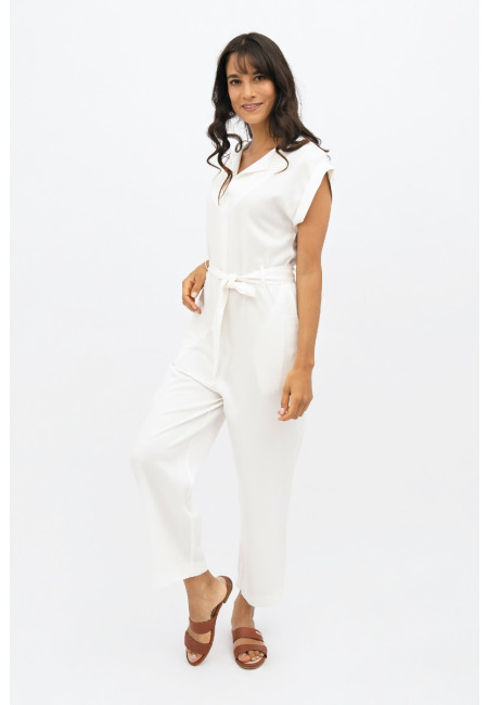 Dakar - Straight Leg Jumpsuit -Porcelain