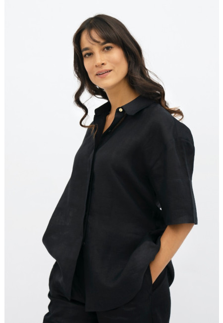 Seville  - Short Sleeves Shirt - Licorice