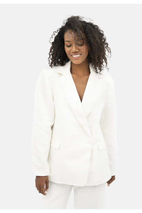 Havana  - Oversized Blazer - Porcelain