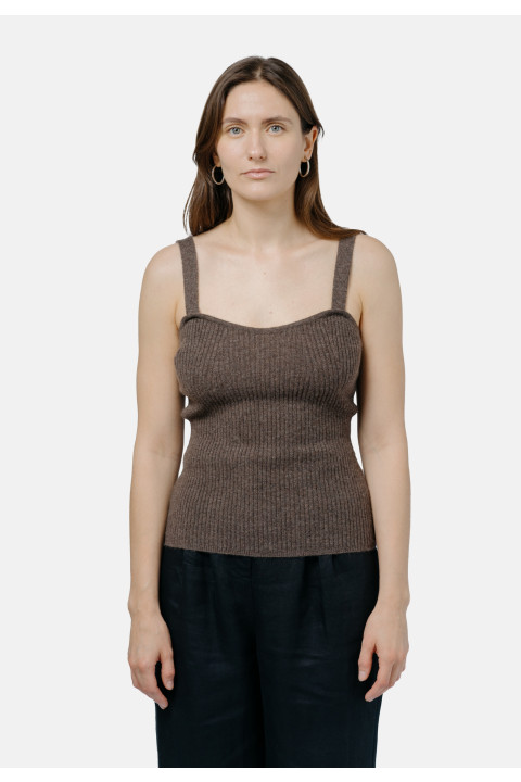 Ulaanbaatar Strap Top Brown